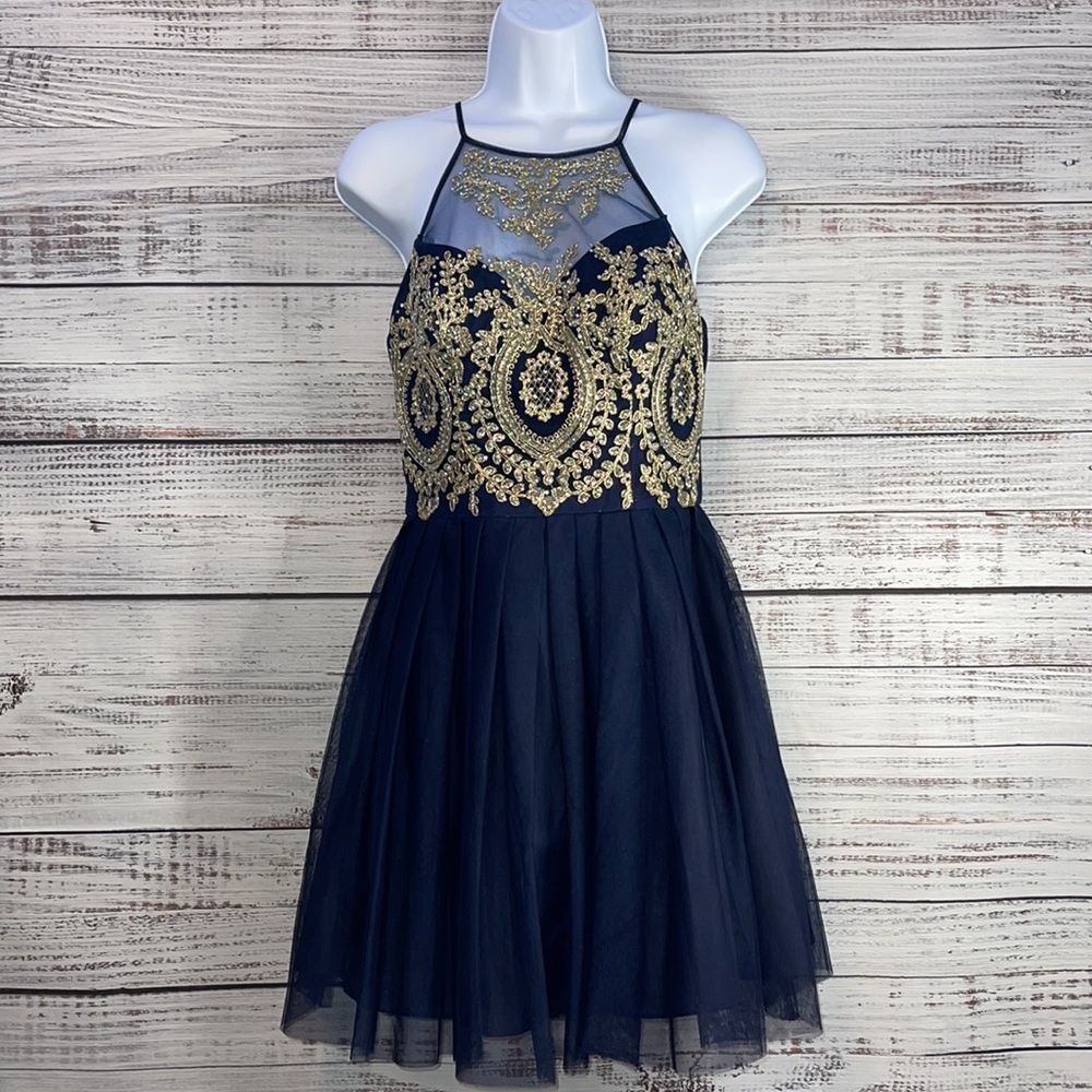 🔥 SALE BEE DARLIN Navy Blue Formal Prom Dress Homecoming Dress | Juniors (7/8)